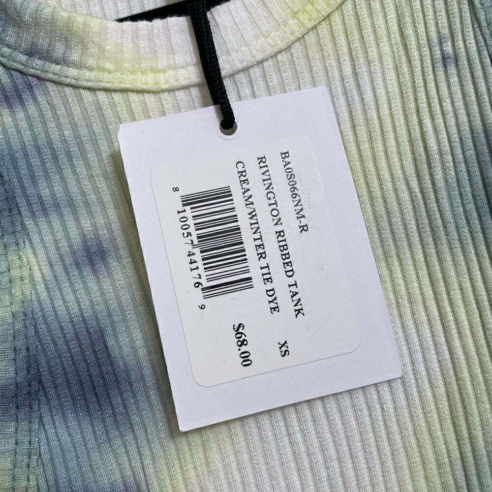 Bandier X Wsly Rivington Ribbed Tank Cream Winter Tie Dye Xs Nwot — image 4 of 8